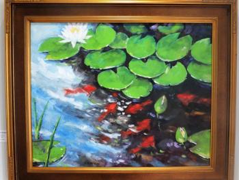 “The Lily Pond,” oil on canvas, Bob McKay Robert “Bob” McKay, Boothbay Harbor, ME