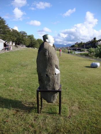 Kamu Nagasawa sculpture. Courtesy of Boothbay Railway Village Kamu Nagasawa