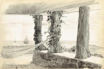 Titcomb, Stancliffe: Stancliffe (greater Portland), 1892, graphite and watercolor on paper, by Mary Bradish Titcomb, at James L. Kochan Fine Art & Antiques. Courtesy of Lucia Droby Mary Bradish Titcomb