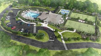 An aerial view of the plans for the fitness pavilion. Courtesy of Michelle Amero
