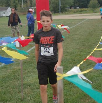 Kristan Gryffin,12, of Boothbay Harbor won his age group. ART MAYERS/Boothbay Register