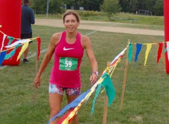 Jessica Kennedy is first in the women’s half marathon. ART MAYERS/Boothbay Register