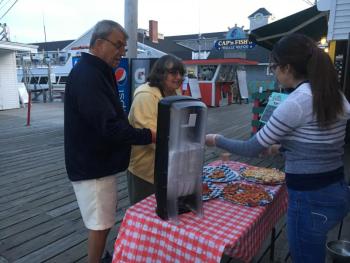 Pier One Pizza joined the Harborfest tasting this year, with offerings of its handmade pizza. SUE MELLO/Boothbay Register
