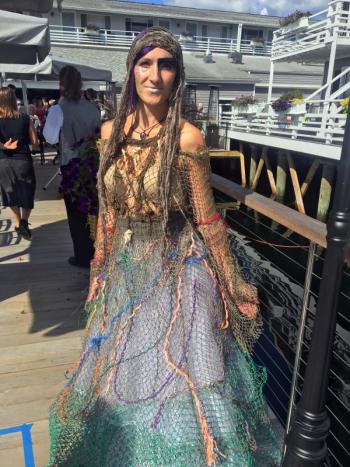 The Sea Queen made an appearance in the form of model Heather Atwood, in a design by Christine DeTroy. SUZI THAYER/Boothbay Register