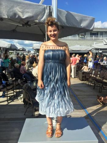 The Student Original Design winner was the Boothbay Region High School seniors group. Model Summer Chamberlin wore the winning design. SUZI THAYER/Boothbay Register