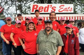 Red’s Eats owners Cindy Collamore, front left, Joseph Gagnon and Debbie Gagnon. Behind them are Makenzie Chancellor, left, Shannon Moody, Christopher Fairfield, Chelsea Taylor, Christian Ingram, Grace Webber, Truth Ingram, Anna Rushlau and Meredith Anderson. Courtesy of Cindy Collamore