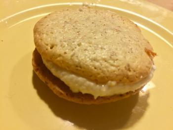 My imperfect, but yummy, lemon macaron. SUZI THAYER/Boothbay Register