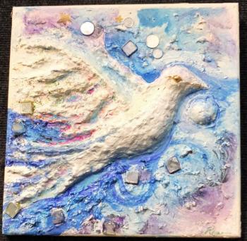 Bob Rose’s paper mache and acrylic “Noah’s Dove” from Art in the Square 2016. File photo Bob Rose, Edgecomb ME