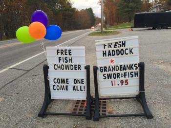 In case you didn’t believe me about the swordfish and the free chowder. SUZI THAYER/Boothbay Register