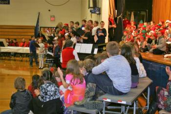 A view of the concert from the gymnasium entrance. LISA KRISTOFF/Boothbay Register