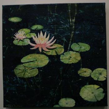 “Lake Images,” an acrylic inks work by Hilary E. Bartlett. Hilary E. Bartlett