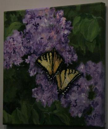 “Lilacs and Guests” - acrylic - Judy Nixon Judy Nixon