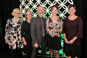 LincolnHealth was named a Top Rural Hospital at a special ceremony in Washington, D.C. on Dec. 6. From left are Leapfrog Group President and CEO Leah Binder, Leapfrog Group Board Chair Cristie Travis, Blake Hendrickson of the Maine Health Management Coalition, LincolnHealth Director of Pharmacy Services Karen Philbrick and LincolnHealth Clinical Support Services Manager Michele Sawyer. Courtesy of LincolnHealth