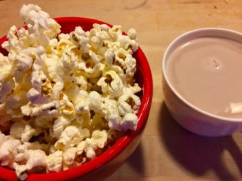 Popcorn and cocoa are necessities for a good snowstorm. SUZI THAYER/Boothbay Register