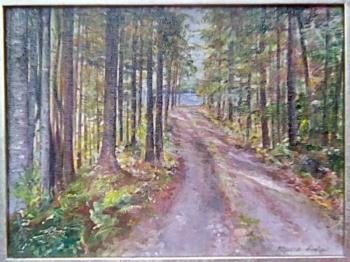 This acrylic painting, “Carson Lane,” is by Maria Doelp, one of the six artists on display at the library on Southport Island Jan. 2 - Feb. 27. Courtesy photo Maria Doelp