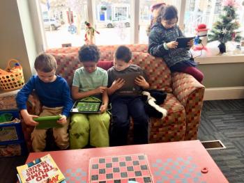 The Minecraft Play Club at Boothbay Harbor Memorial Library Jan.10. SUZI THAYER/Boothbay Register