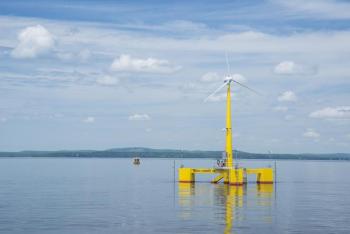 The Volturn 1:8, a one-to-eight scale of the turbines which will be installed off the coast of Monhegan Island and go live in 2020. Courtesy photo