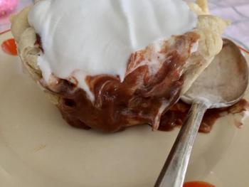 In case you were wondering how the mini chocolate cream pies were ... they were ridiculous! SUZI THAYER/Boothbay Register