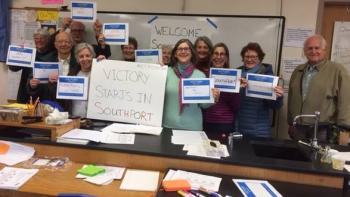 Southport Democrats caucus in Boothbay Harbor. Courtesy photo