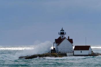 Waves crash ashore at the Cuckolds. Courtesy of Marcus Hutchins