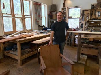 Eben Blaney in his Edgecomb workshop and studio. SUZI THAYER/Boothbay Register