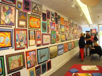 Busy day at the Art Show reception on Mother’s Day. LISA KRISTOFF/Boothbay Register