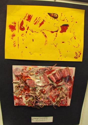 Collagraph printmaking, by Zander.