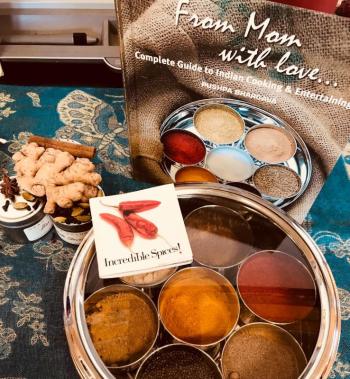 During Scott’s presentation at Southport School, she passed around her collection of Indian spices. Courtesy of Cherie Scott