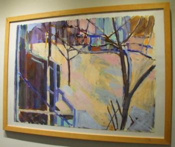 Ida Schmulowitz’s “Studio View Looking South Winter #3” is included in the artist’s work at Studio 53 through June 24. Ida Schmulowitz