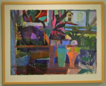 Ida Schmulowitz: “Studio Shelf Still Life”, gouache-watercolor. 2017. Ida Schmulowitz