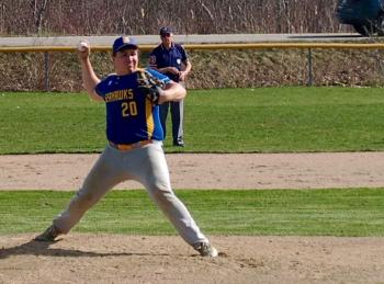 Cameron Crocker on his way to 14 strikeouts. ART MAYERS/Boothbay Register