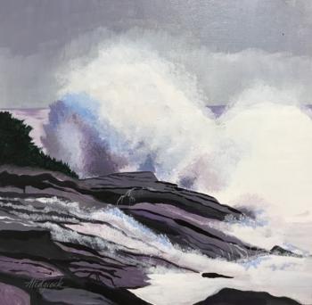 Experience this crashing surf - painting by Ann Hedgecock. Courtesy of the venue Ann Hedgecock
