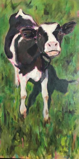 Are you thinking this calf is preparing to moo? Only artist Barbara Chase knows for sure. Courtesy of the venue Barbara Chase
