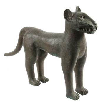 Benin bronze standing leopard sculpture. Courtesy photo
