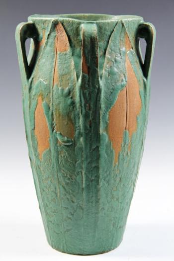Grueby art pottery scroll and leaf design vase. Courtesy photo