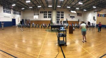 Students choose the bicycles in the Masonic reading program. PAGE BROWN/Boothbay Register