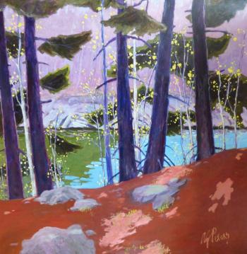 “Cove in Spring,” a 48” x 48” oil by Andrea Peters. Courtesy of the gallery Andrea Peters
