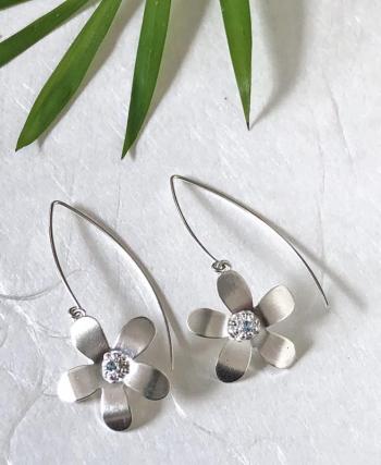Daisy drop earrings, large, aquamarine - designed by Christine Peters. Courtesy of Christine Peters Christine Peters