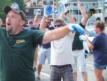 The Clear Stream Construction team hears it is the winning team of 2018. LISA KRISTOFF/Boothbay Register