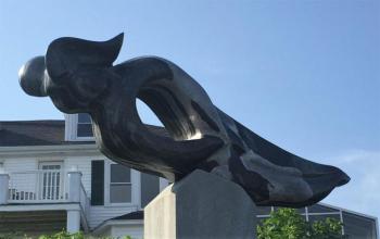 Closeup of Dick Alden’s “Mercury” on Commercial Street near the Admiral’s Quarters. Dick Alden