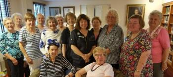 Attending the Aug. 14 meeting are, from left, seated Clara Wentworth, Pat Viles; standing, Sue Hochstein, Mary Lee Merrill, Paula Clinton, Barbara Belknap, Miriam Buckley, Jean Hoyenski, Polly Bartow, Audrey Miller, Sara Fahnley, Pat Franz, Shirley Peverly and Sara Crespi. Courtesy of Craig Peverly