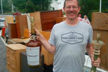 Chris Allen takes home a lamp for his man cave. ART MAYERS/Boothbay Register