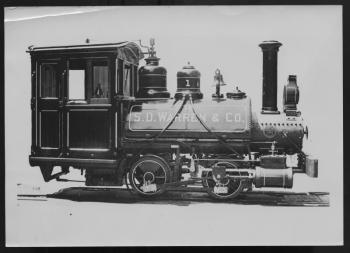The 1895 builder’s photo of S.D. Warren Baldwin No. 1, the identical twin to No. 2. Builder’s photos were commonly taken as the engines rolled off the production line before being delivered to their owners. Courtesy of BRV
