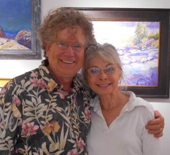 John M.T. and Lynne Seitzer at their gallery, Joy to the Wind, in Boothbay Harbor. Courtesy of the Seitzers John M.T. and Lynne Seitzer