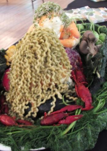 After boiling the pasta Kate Maringer tossed it in pesto for that “I just got out of the sea look.”