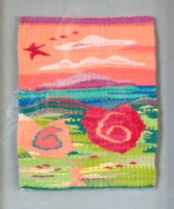 “Vieques Pastures” - woven in silk on the island of Vieques, Puerto Rico, plein air! By Priscilla May Alden Priscilla May Alden