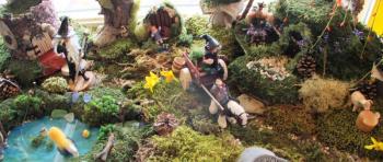 Wog Hollow and its inhabitants, created by Cecile Clifford of Gallery at My Way in Boothbay, can be visited at Mama D’s Cafe on Union Street in Boothbay Harbor the rest of the summer.