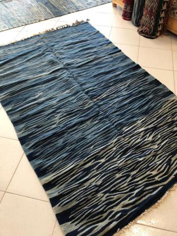 “Blue Wave” - an example of an Ait Ouaouzguite carpet. See it at Gleason Fine Art in Boothbay Harbor. Courtesy of Kathleen Jones