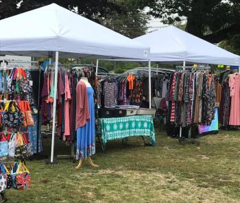 Women’s clothing and accessories on sale at the fundraiser. KELLIE BIGOS/Boothbay Register