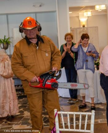 Ed Kavanagh of Wiscasset models the latest in construction attire from Reny’s. Photo by Bob Bond - 40 Federal Studio